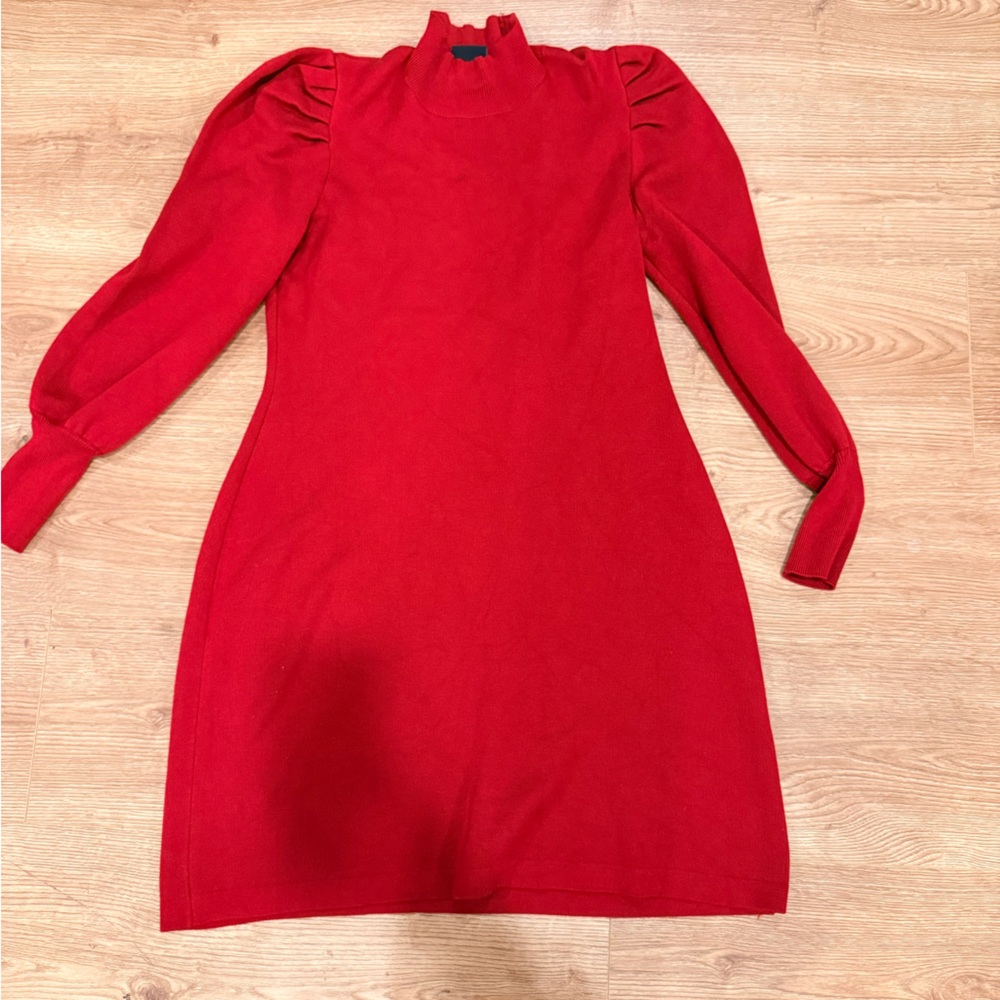 Maison Tara Vibrant Red Knit Dress
